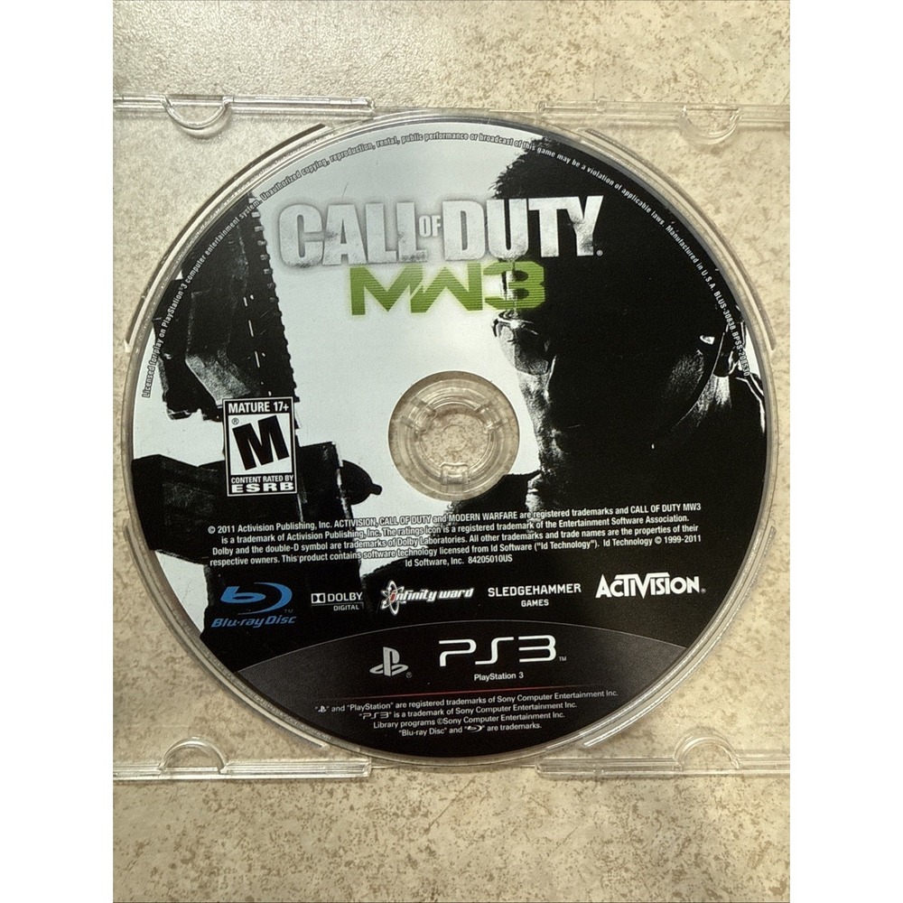 Call of Duty Modern Warfare 3 MW3 Playstation 3 PS3 Disc Only Tested